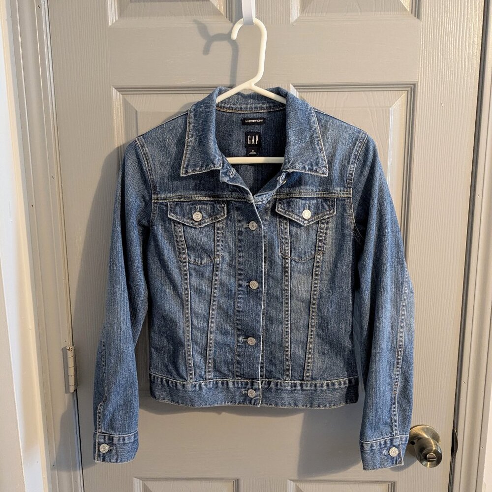 Gap Stretch Denim Medium Blue Wash Jeans Jacket